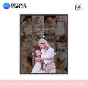 Pianta da portare con sé personalizzata per il giorno della mamma, modificabile su tela, disegno regalo per la mamma, idea regalo unica