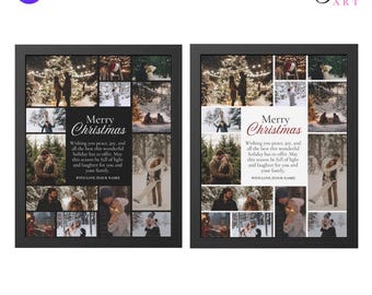 Modello personalizzabile per collage di foto natalizie: Canva Editable (download digitale)