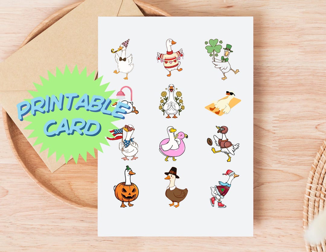 Goose Birthday Card Celebrate Year-round Season Greeting Card Silly ...