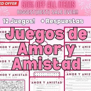 Dia de Amor y Amistad 12 onscherpe kleuren | Juegos de San Valentin voor volwassenen en kinderen | Juegos Para fiestas
