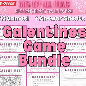 Galentines Day 12 Spiele Bundle | Galentine Spiele für Kinder Jugendliche und Erwachsene | Freund-Party-Spiele | Galentines druckbare Aktivitäten