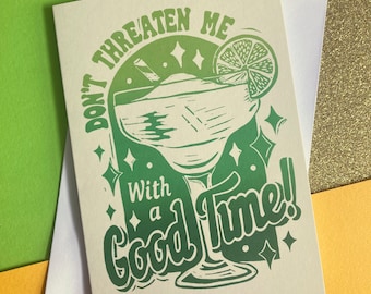 Good Times Margarita Birthday Card A6, Cocktail congratulations card