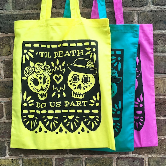 Day of the dead tote bags deals