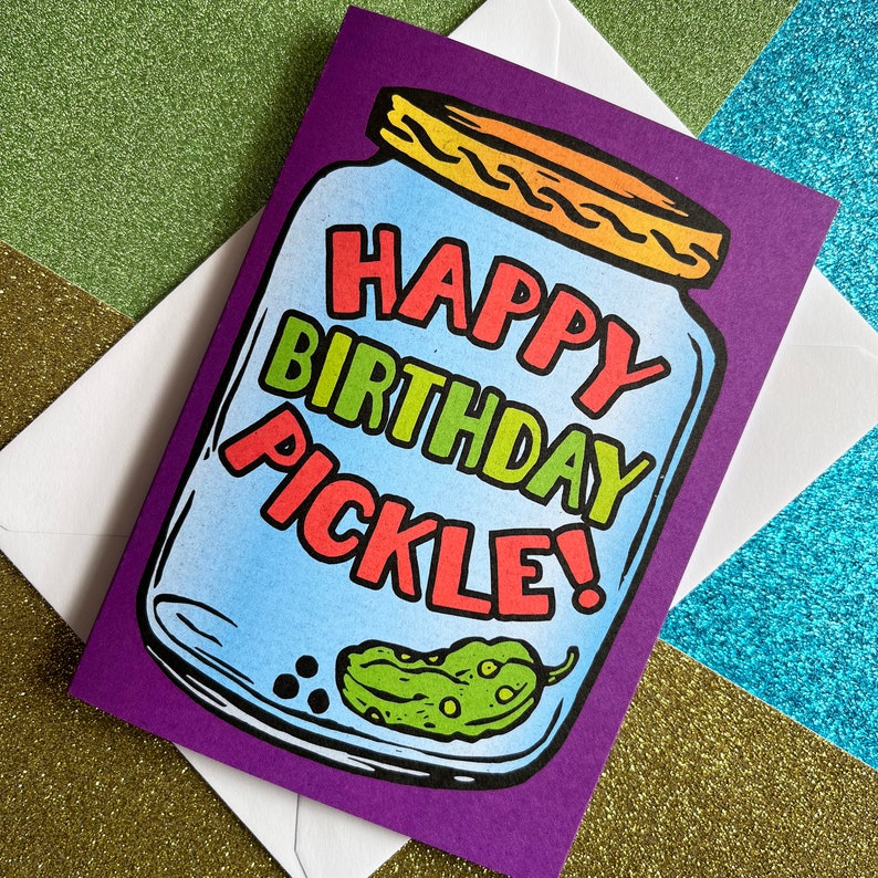 Pickle Jar Birthday Card, Cute Birthday card, A6 image 7