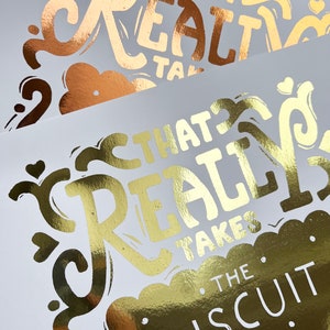 Biscuit Foil Print, From Linocut. A4 or A5 image 5