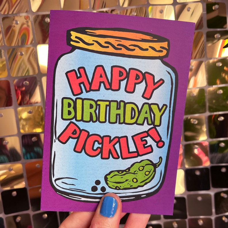 Pickle Jar Birthday Card, Cute Birthday card, A6 image 3