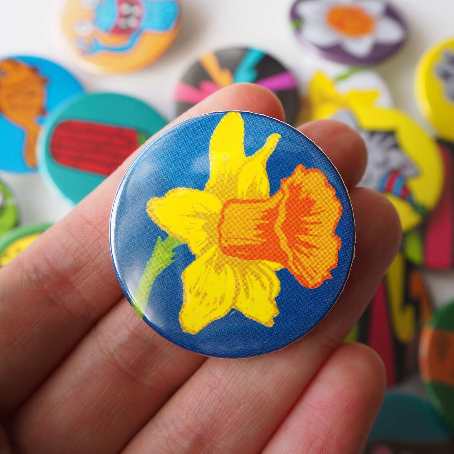 Daffodil Flower Badges Spring Flowers Gift for Her Flower Etsy UK