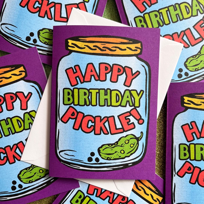 Pickle Jar Birthday Card, Cute Birthday card, A6 image 6