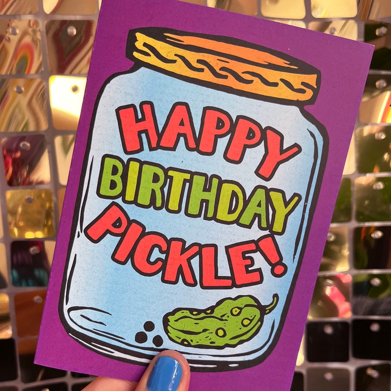 Pickle Jar Birthday Card, Cute Birthday card, A6 image 5