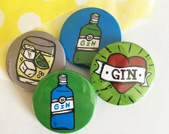 Gin Lover badges, Stocking stuffer, lapel pin, Pin badge, party bag fillers, Hen Party Gift, Bachelorette Party Gift, Wedding Favours