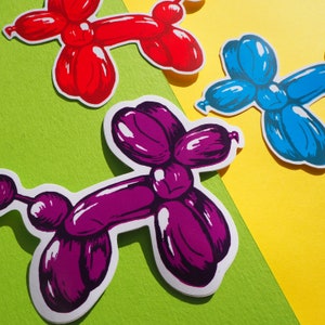 Vinyl Sticker Set 3x Balloon Dog, Laptop Decals, Phone stickers, image 2