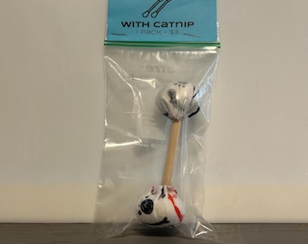 Handmade Q-tip Cat Toy with Catnip