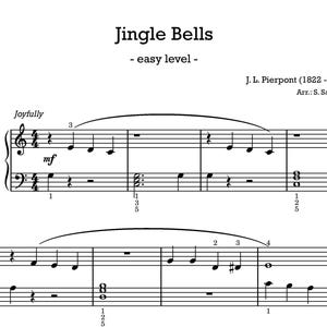 Jingle Bells christmas carol - easy version for piano - digital download