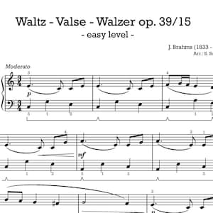 Waltz for piano by J. Brahms - simplified version - digital download