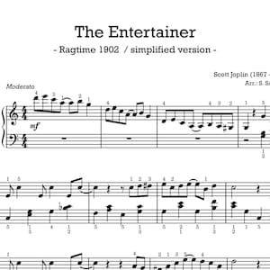 The Entertainer - simplified - Ragtime for piano solo - Scott Joplin