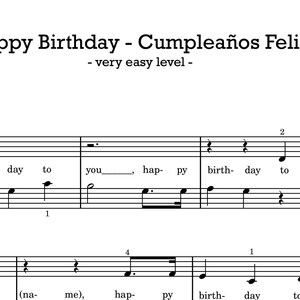 Happy Birthday for piano beginners, digital download