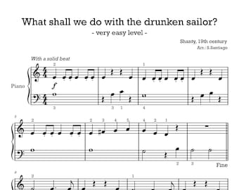 What shall we do with the drunken Sailor? Piano - for beginners