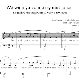 Te deseamos una feliz Navidad - muy fácil - piano