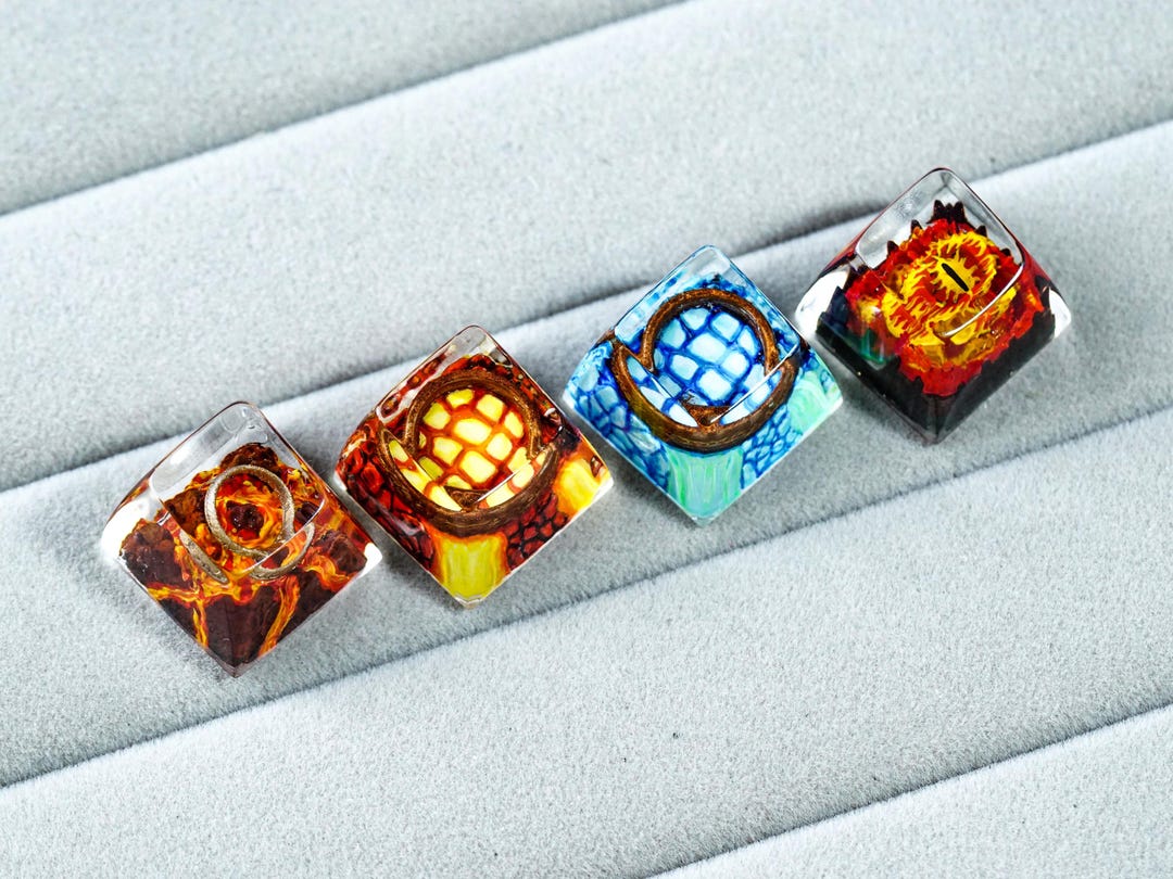 Evil Eye Artisan Keycap Set, Handmade Resin Ring of Power Keycaps for ...