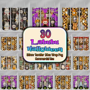 Trendy Monster Doll Halloween 20oz Skinny Tumbler Wrap Png, Halloween Cute Doll Tumbler Png, Horror Halloween Wrap Png, Spooky Halloween Png