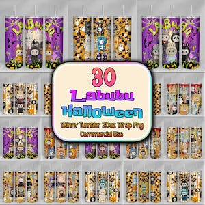 Horror Halloween Wrap Png, Spooky Halloween Png, Trendy Monster Doll Halloween 20oz Skinny Tumbler Wrap Png, Halloween Cute Doll Tumbler Png