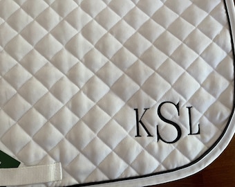 English All Purpose Saddle Pad-Horse-Embroidered Block Monogram-Personalized