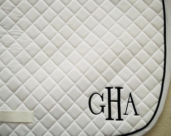 English All Purpose Saddle Pad-Horse-Embroidered Block Monogram-Personalized