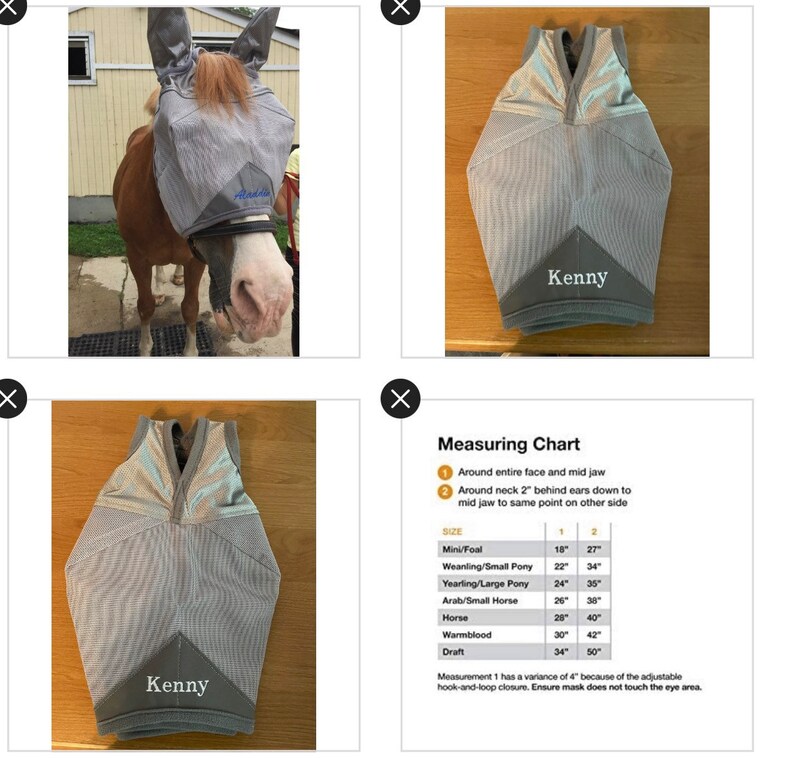Personalized Cashel Fly Mask-with Ears-long Nose - Etsy