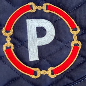 English All Purpose Saddle Pad-Horse-Tack-Custom-Circle Horse Bit-Monogram-Personalized/Pony/Barn/English-Western/Blanket