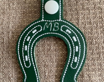 Horseshoe-Pet Key Chain-Blanket Tag-Luggage Tag-Zipper Pull-Personalized-Tack-English-Western-Key Fob-Tag-Backpack-Tag-Monogram