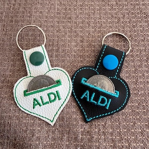 Coin Holder/Keychain/Vinyl/Assorted Colors/Aldi/Quarter/Personalized/Custom