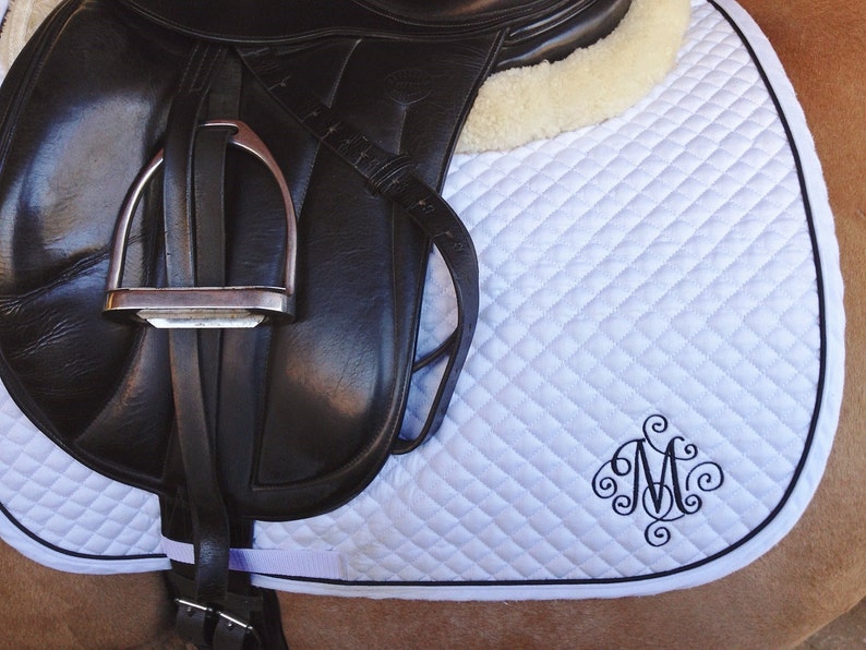 Horse Dressage Saddle Padcustomembroidered Scroll Etsy