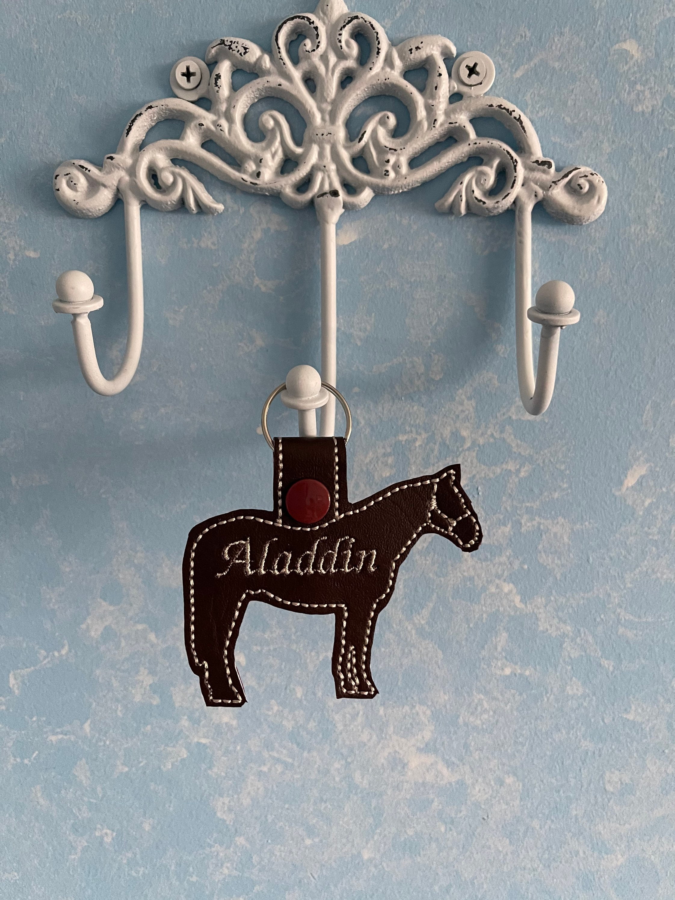 ❤️Buy 2 FREE SHIPPING❤️Horse-PU leather Pet Key Chain-Blanket Tag-Luggage Tag-Personalized-Tack