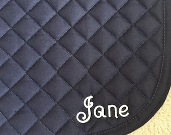 English All Purpose Saddle Pad-Horse-Personalized Embroidered Name in Sparkle Font