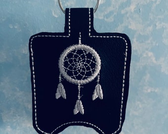 Hand Sanitizer Holder-Case-Navy Blue-Dream Catcher-Snap Closure-Tack-English-Western-Horse-Equestrian-Backpack-Tag-Gift-Key Fob-Stable-Bag