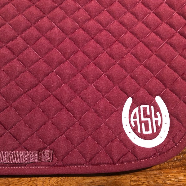 Embroidered Saddle Pad English Etsy