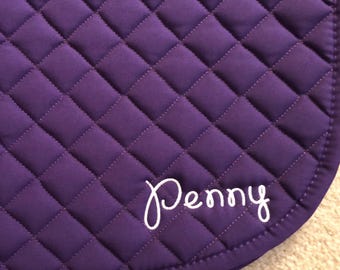 English All Purpose Saddle Pad-Horse-Personalized Embroidered Name in Cupcake Font