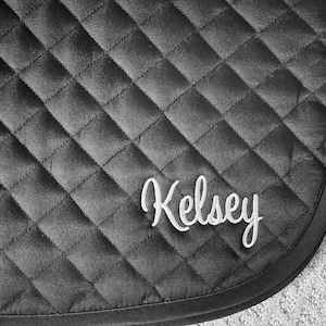 English All Purpose Saddle Pad-Horse-Custom-Embroidered Script Name-Personalized-Barn-Tack-Gift-Pony