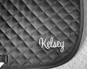 English All Purpose Saddle Pad-Horse-Custom-Embroidered Script Name-Personalized-Barn-Tack-Gift-Pony