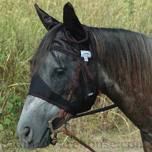 Cashel Quiet Ride Fly Mask with Ears/fly Control/Black