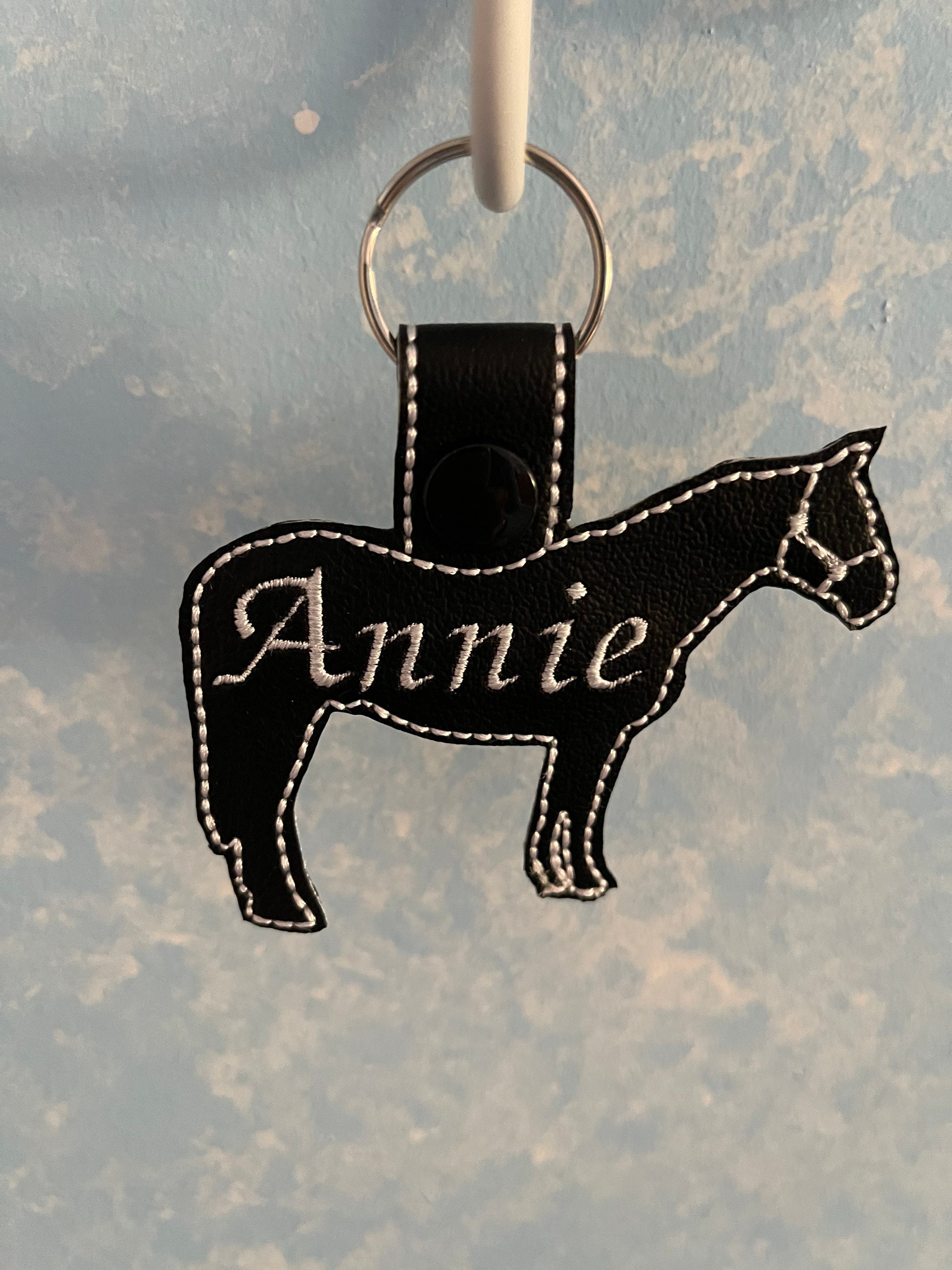 ❤️Buy 2 FREE SHIPPING❤️Horse-PU leather Pet Key Chain-Blanket Tag-Luggage Tag-Personalized-Tack