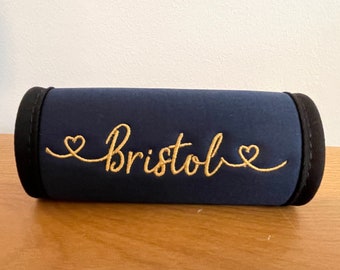 Horse Bit Cover-Warmer for Bridle-Amelia Font-Personalized-Black or Blue-Assorted Colors