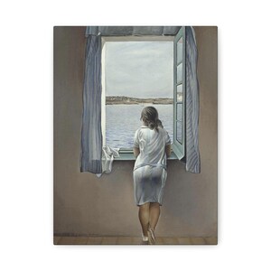 Impression sur toile Figure à la fenêtre de Salvador Dali, prête à accrocher