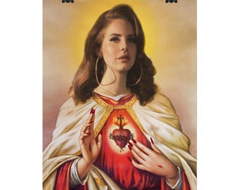 Opgerolde poster Lana Del Rey Saint, popmuziekpictogram muurkunst decorafdrukken