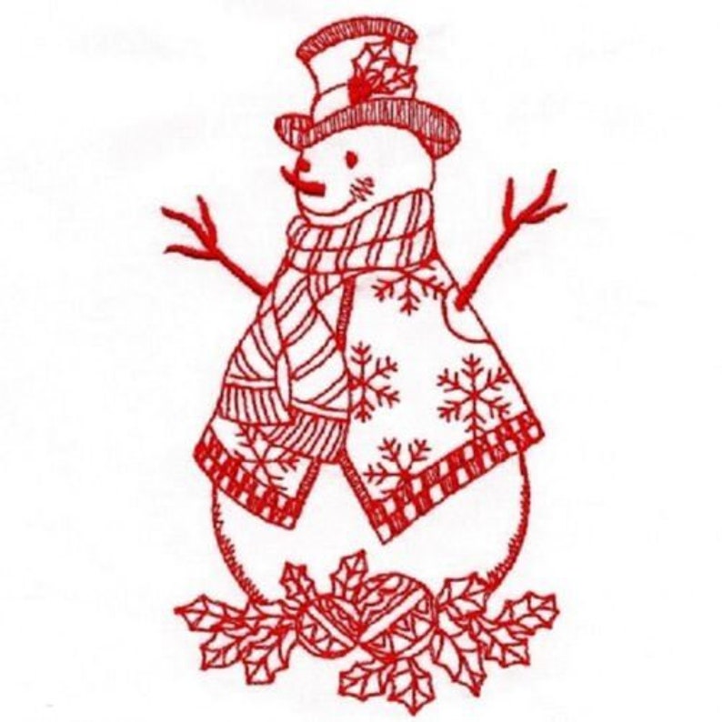 Machine Embroidered Quilt Blockswinter Snowmenset of 10 Etsy