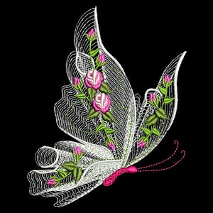 Embroidered quilt blocksRippled Butterflies image 2