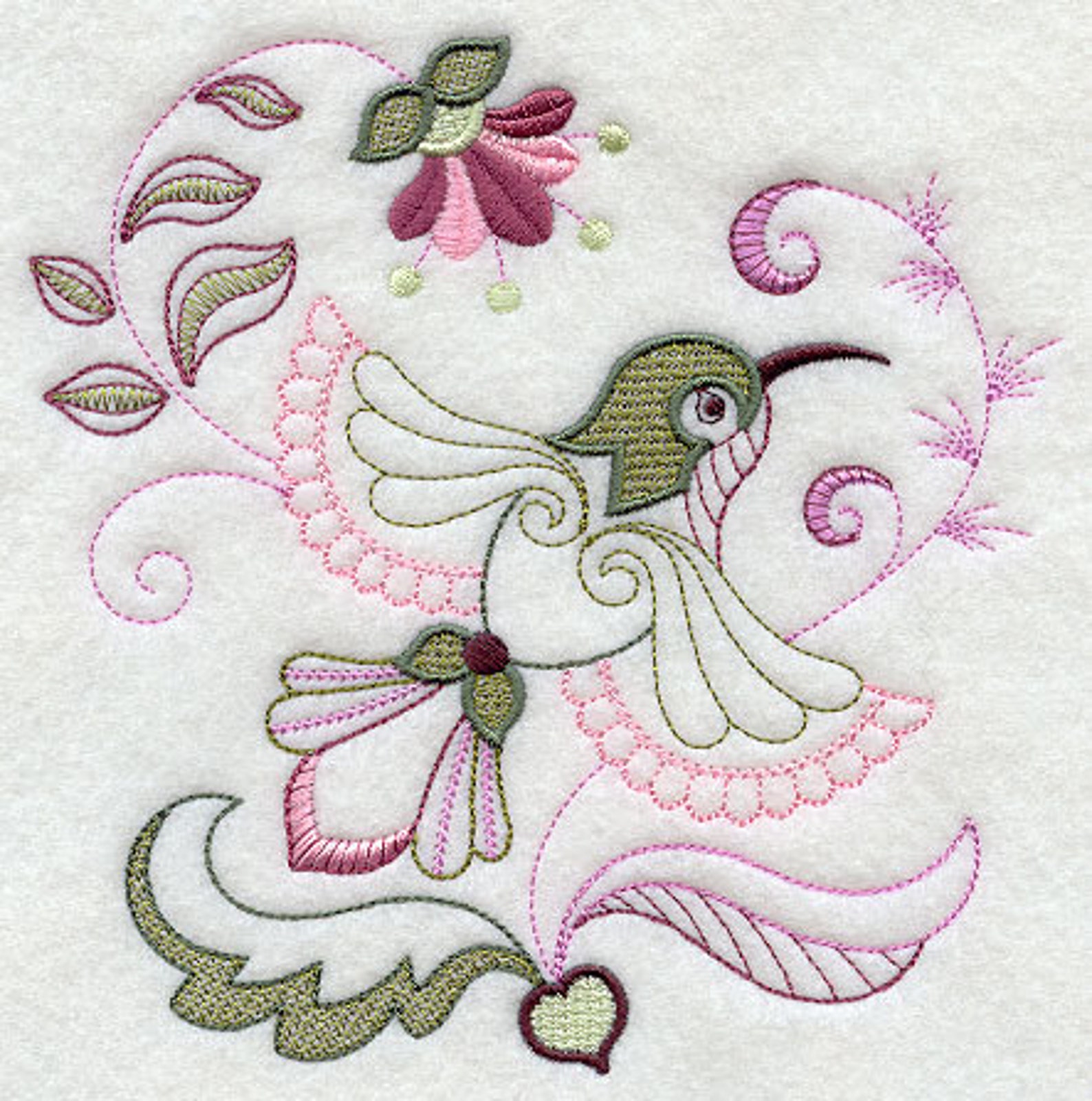 Beautiful embroidered terry cloth adult bib Hummingbird image 0.