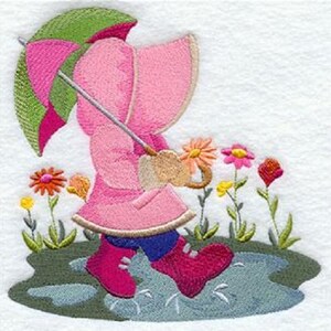 Embroidered quilt block-- Sunbonnet Sue
