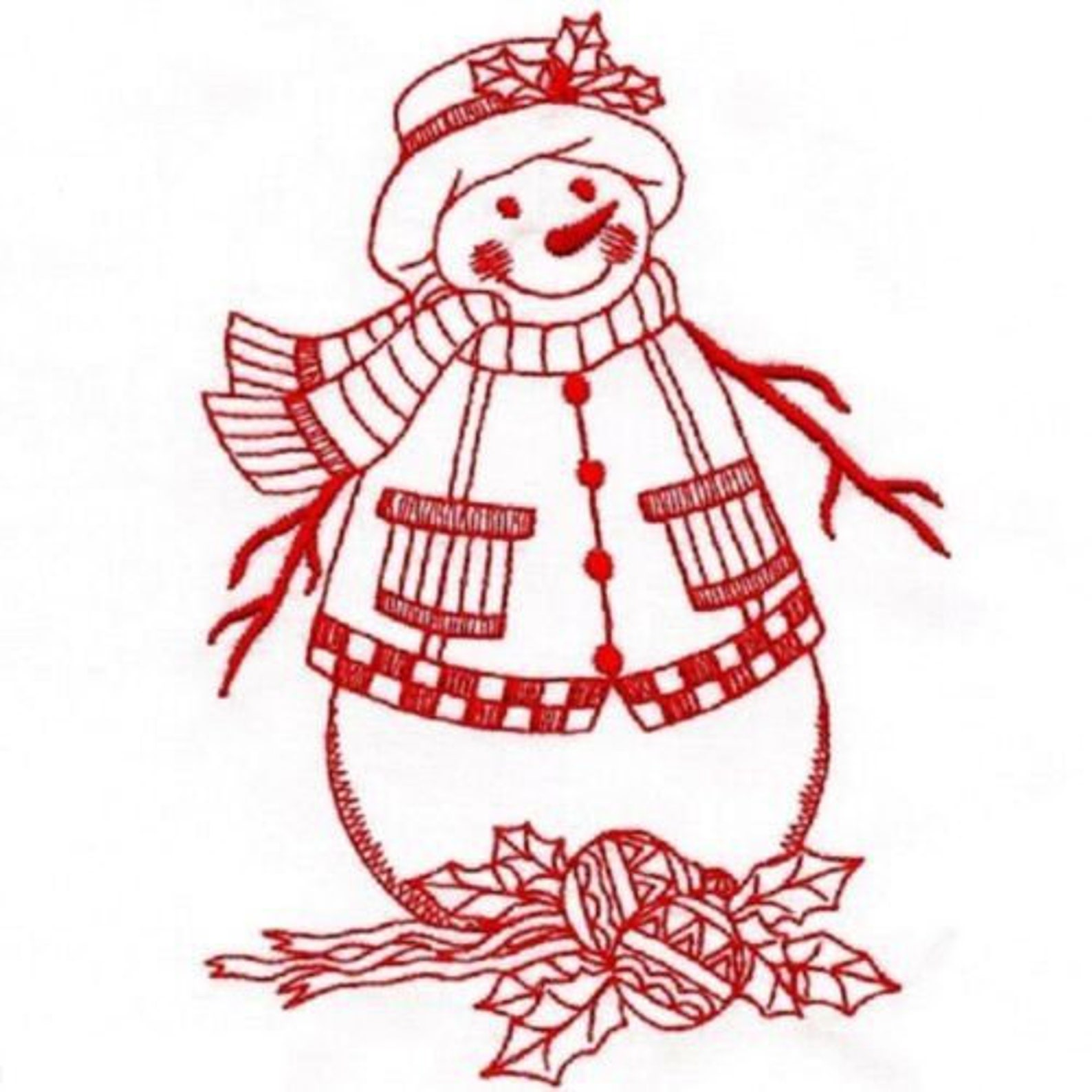 Machine Embroidered Quilt Blockswinter Snowmenset of 10 Etsy