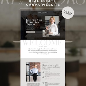 Canva Real Estate Website Template | Realtor Landing Page | Modern and Luxury Web Design